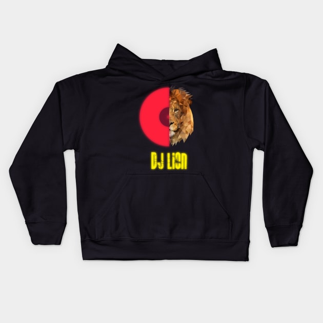 DJ Lion Kids Hoodie by Jackson Lester